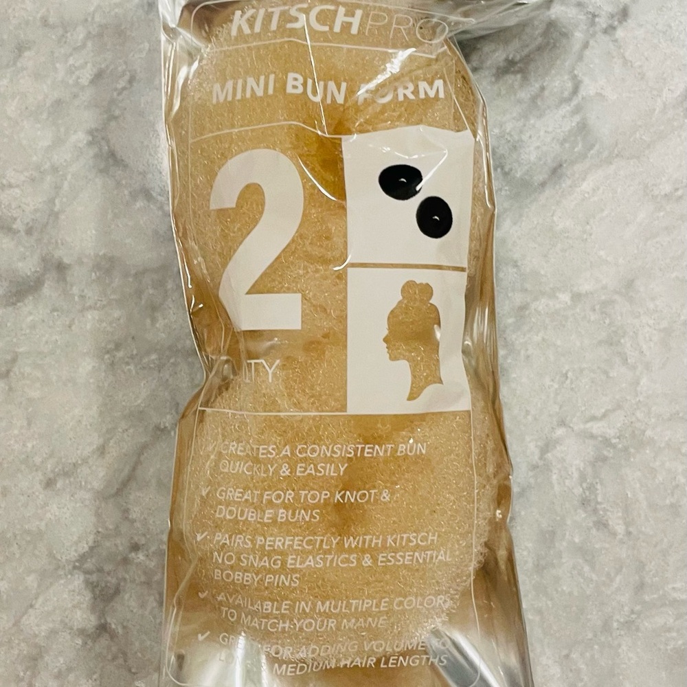 Kitsch Pro Hair Styling Bun Form in Tan (set of 2) new